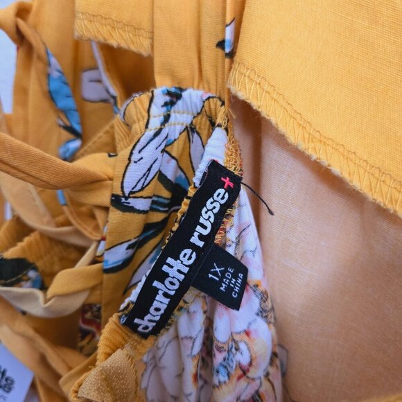 Charlotte Russe yellow floral dress size 1X - Picture 4 of 7
